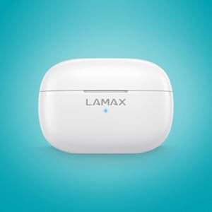 Lamax Clips1 Play In Ear headset Bluetooth Stereo Wit Indicator voor batterijstatus, Oplaadbox, Volumeregeling, Bestand tegen zweet, Touchbesturing,