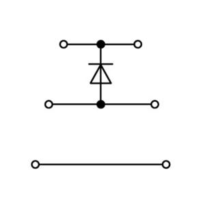 WAGO 870-590/281-410 Diodeklem 3-etages 5 mm Spanveer Toewijzing: L Grijs 50 stuk(s)