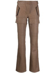 MISBHV pantalon cargo à effet cuir - Marron