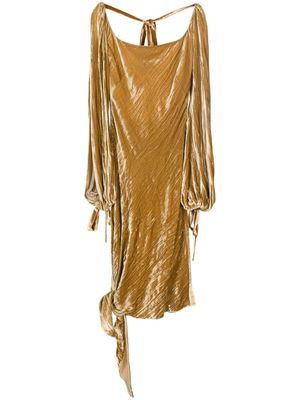 Petar Petrov robe à manches bouffantes - Marron