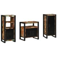Badkamermeubelset met lade 3 pcs Massief Gerecycled Hout
