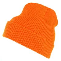 Warme winter muts voor volwassenen oranje - thumbnail