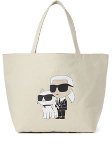 Karl Lagerfeld sac cabas Ikon à logo imprimé - Tons neutres