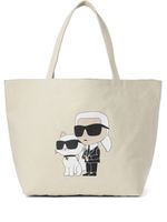 Karl Lagerfeld sac cabas Ikonik à logo imprimé - Tons neutres