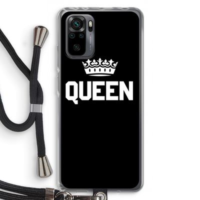 Queen zwart: Xiaomi Redmi Note 10 Pro Transparant Hoesje met koord