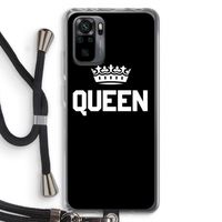Queen zwart: Xiaomi Redmi Note 10 Pro Transparant Hoesje met koord