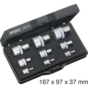 Hazet 1557/9 Dopsleutelinzetset 1/4 (6.3 mm), 1/2 (12.5 mm), 3/8 (10 mm) 9-delig