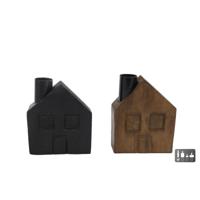 Kandelaar "House" mangohout H11cm