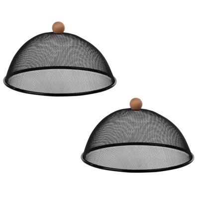 Vliegenkap voor voedsel - 4x - zwart - 30 cm - metaal - voedselkap - tegen insecten