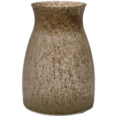 Bloemenvaas Julia - zand/beige graniet - glas - D10 x H20 cm Bloemenvaas Julia - zand/beige graniet - glas - D10 x H20 cm