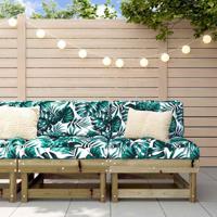 Middenbanken met kussens 2 st geïmpregneerd grenenhout