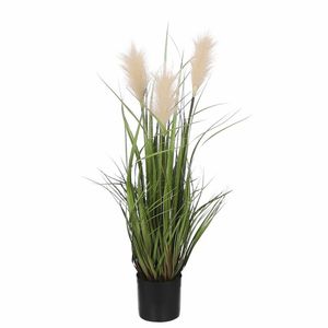 Mica Decorations - gras kunstplant - groen/creme - H80 x D35 cm   -