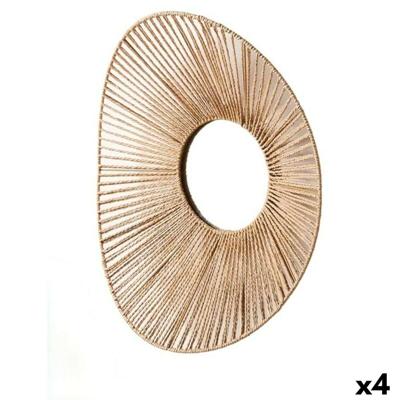 Wandspiegel Gift Decor Natuurlijk Ovalen 55 x 14 x 48 cm (4 Stuks)