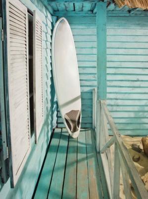 Surfplank 50x70cm Tuinschilderij - Customize it