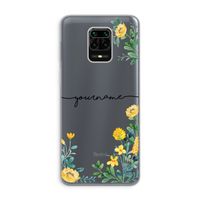 Gele bloemen: Xiaomi Redmi Note 9 Pro Transparant Hoesje