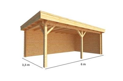 Overkapping Lisa 600 cm bij 350 cm diep Plat dak - Warentuin collection