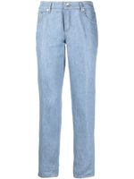 Brunello Cucinelli jean droit à taille haute - Bleu