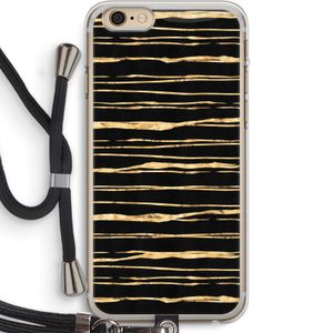 Gouden strepen: iPhone 6 PLUS / 6S PLUS Transparant Hoesje met koord