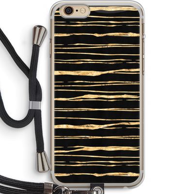 Gouden strepen: iPhone 6 PLUS / 6S PLUS Transparant Hoesje met koord