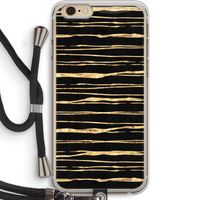 Gouden strepen: iPhone 6 PLUS / 6S PLUS Transparant Hoesje met koord