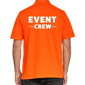Event crew / personeel tekst polo shirt oranje voor heren