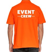 Event crew / personeel tekst polo shirt oranje voor heren - thumbnail