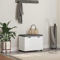 Halbank met kussen met opslag met de deur Wit 60 x 38 x 46 cm