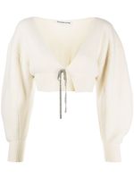 Alexander Wang cardigan crop à col v - Tons neutres