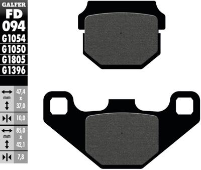 GALFER Brake pad fd094 g1050 organic