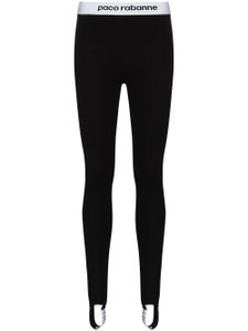 Rabanne legging à logo - Noir