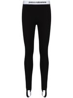 Rabanne legging à logo - Noir