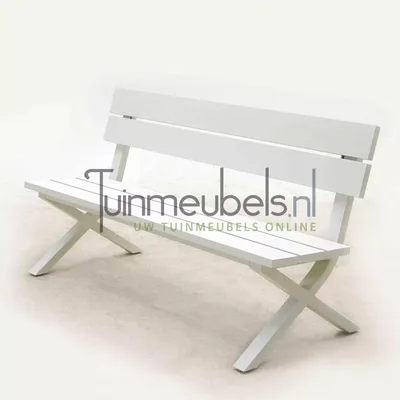 Tuinbank Crossway alu L160 cm wit mat
