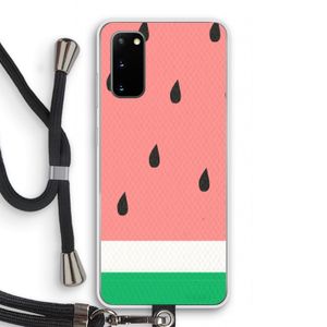 Watermeloen: Samsung Galaxy S20 Transparant Hoesje met koord