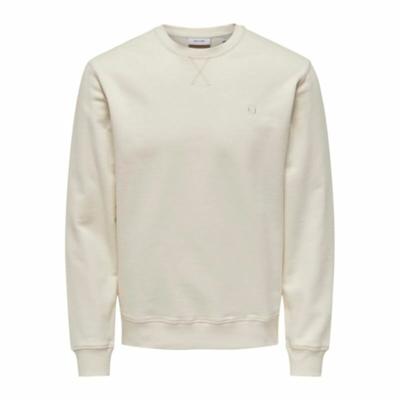 Herensweater zonder Capuchon Only & Sons Onsdan Unshed Reg Crew Neck Wit - Maat: L