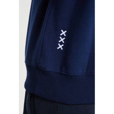 Ajax hoodie met logo donkerblauw/lichtblauw
