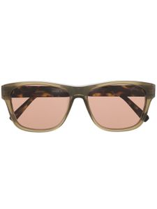 Brioni lunettes de soleil carrées à effet écailles de tortue - Marron