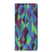 Samsung Galaxy A71 Stand Case Abstract Green Blue - thumbnail