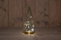 B.O.T. Tree Glass 13X28,5 cm Clear With Golden Base 10Led - Annas collection