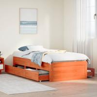 Bedframe zonder matras met lades grenenhout wasbruin 90x190 cm