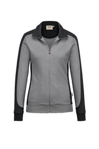 Hakro 277 Women's sweat jacket Contrast MIKRALINAR® - Titanium/Anthracite - 5XL