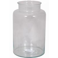 Vaas melkbus - smalle hals - glas - transparant - 19 x 30 cm - Bloemenvazen