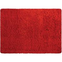 MSV Badkamerkleedje/badmat tapijt - voor de vloer - rood - 50 x 70 cm - langharig - Badmatjes - thumbnail