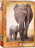 Eurographics Elephant & Baby 1000pcs Legpuzzel 1000 stuk(s) Dieren - thumbnail