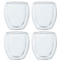 Set van 4x dubbelwandige espresso/koffieglaasjes 80 ml