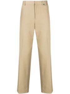 Lacoste pantalon chino à logo brodé - Marron