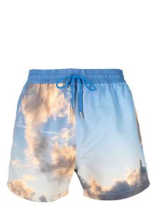 Paul Smith short de bain à imprimé graphique - Bleu