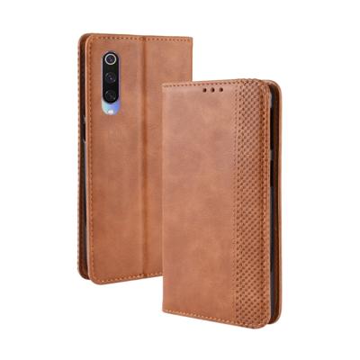 Magnetische Buckle retro textuur horizontale Flip lederen case voor Xiaomi mi 9 met houder & kaartsleuven & portemonnee (bruin)