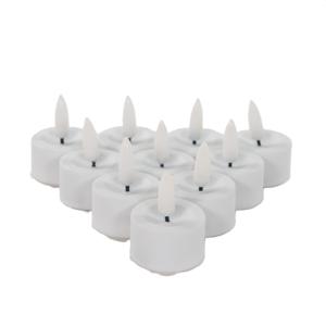 LED theelichtjes/waxinelichtjes - 10x st - wit - D3,5 x H1,5 cm - met afstandsbediening