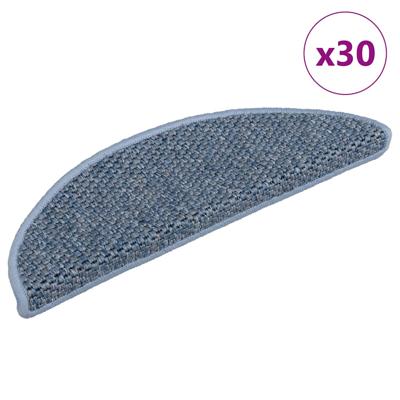 Trapmatten zelfklevend Sisal-Look 30 st 56x17x3 cm blauw