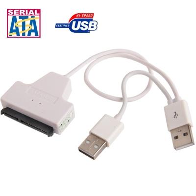USB 2.0 naar 7 + 15 Pin 22Pin SATA Data Kabel Converter Adapter voor 2 5 Inch harde schijf HDD met USB Power Kabelwit